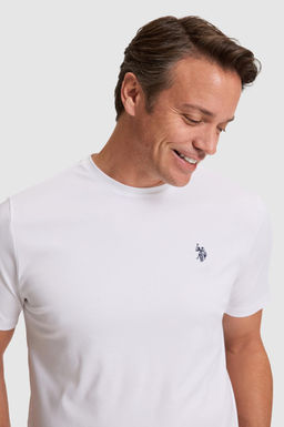 Erkek Beyaz Regular Fit Bisiklet Yaka Basic Ti__rt