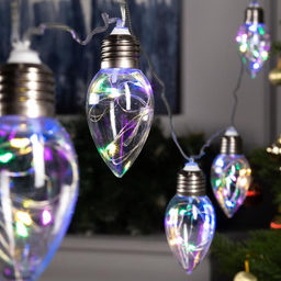 Гирлянда Нить 3 м с насадками Лампочки капля, IP20, прозрачная нить, 80 LED, свечение мульти, 8 режимов, 220 В