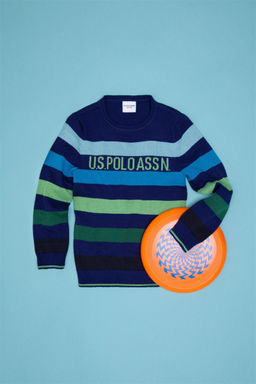 Темно-синий трикотажный свитер для мальчика - U.s. polo assn фото 5