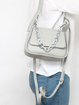 Сумка женская искусственная кожа Ch&K-8829, 1отд, плечевой ремень, серый SALE 257631 - Adelia фото 10