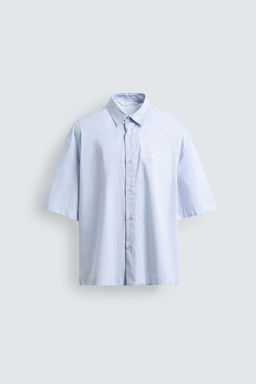 CAMISA RAYAS ESTAMPADO COMBINADO / Celeste - Zara фото 7