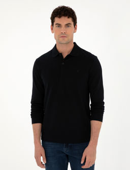 Siyah Slim Fit Basic Sweatshirt - Pierre cardin фото 3