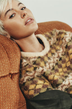 BRUSHED-EFFECT JACQUARD KNIT JUMPER - Zara фото 3