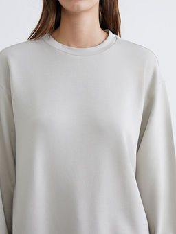 Bisiklet Yaka Oversize Kad?n Sweatshirt