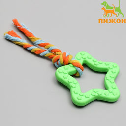 Игрушка жевательная с канатом Звезда с хвостом, зелёная