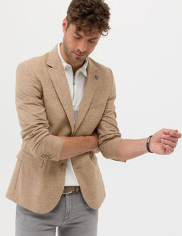 Camel Ekstra Slim Fit Keten Kar___ml_ Blazer Ceket