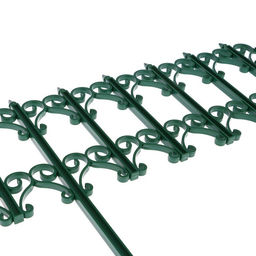 Ограждение декоративное, 25×180 см, 5 секций, пластик, зелёное, «Классика»