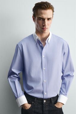 LIMITED EDITION CONTRAST STRIPED SHIRT - Zara фото 5