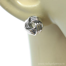 Серьги Премиум 12*12мм серебристые, 4г