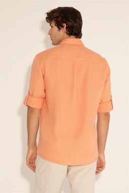 Мужская рубашка лососевого цвета с длинным рукавом - U.s. polo assn фото 13