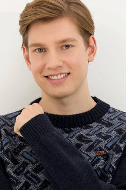 U. S. Polo Assn Мужской темно-синий трикотажный свитер с круглым вырезом - U.s. polo assn фото 8