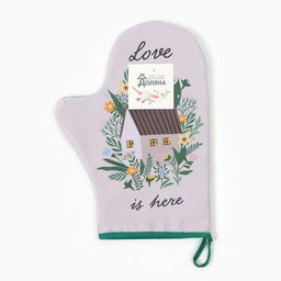 Варежка-прихватка Доляна Милый дом 20х28 см, 35% хл, 65% пэ, ватин 250 г/м2  фото 4