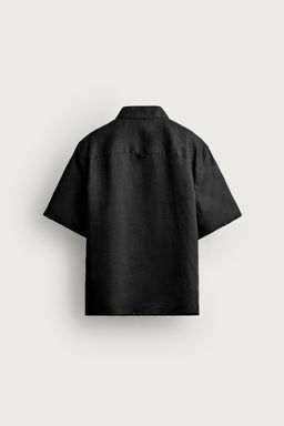CAMISA RELAXED FIT 100% LINO / Negro - Zara фото 14