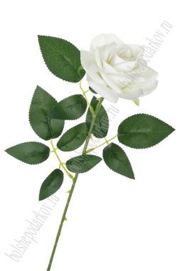 Веточка декоративная "Роза" 62 см (SF-7873) белый
