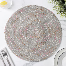 Цена за 12 шт. Салфетка сервировочная на стол Доляна Серпантин, d=38 см, цвет серый  фото 9