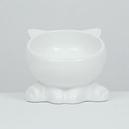 Миска керамическая Киса на подставке-лапках 200 мл 13 х 12 х 8 см, белая - Пижон фото 2