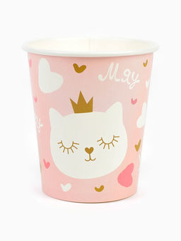 Цена за 2 шт. Стакан одноразовый бумажный «Котенок Принцесса», 250 мл, 6 шт.