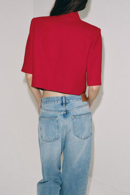 BLAZER CROPPED MANGA CORTA ZW COLLECTION / Rojo - Zara фото 10