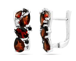 Серьги из серебра гранат, Лиана