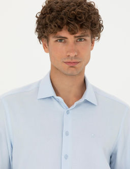 Рубашка Mavi Slim Fit светло-голубая