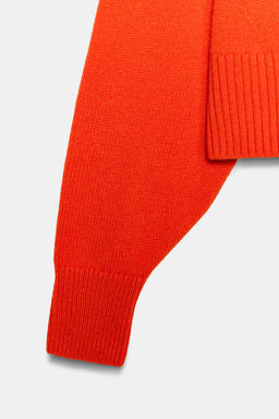 100% WOOL JUMPER WITH SHOULDER PADS - Zara фото 14