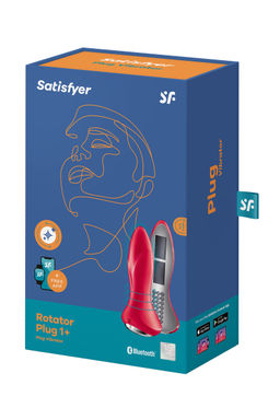 Анальный вибратор Satisfyer Rotator Plug 2+ Connect App, силикон, красный, 13,5 см