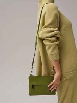 Кожаная сумка Deboro 3017 зеленый бамбук