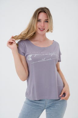 Футболка женская из вискозы Лирика пудра Call me angel - Амадэль фото 4