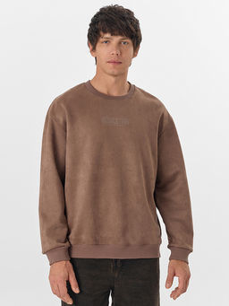 Свитшот мужской бежевый с эффектом замши