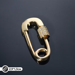 Замок-карабин родированный «Булавка» , 2,9*1,3см, цвет золото