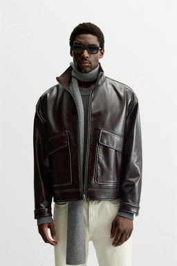 LEATHER EFFECT JACKET - Zara фото 2