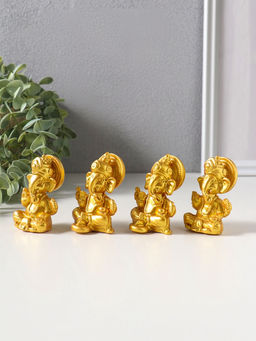 Набор фигурок 4 шт. «Ганеша», полистоун под золото, 3.5×4.4×6.2 см