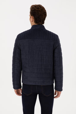 Erkek Lacivert Deri Ceket