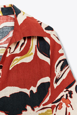 FLORAL PRINT LINEN BLEND SHIRT - Zara фото 9