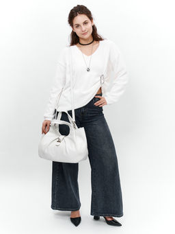 LACCOMA сумка TH1313-белый натуральная кожа полиэстер  фото 2