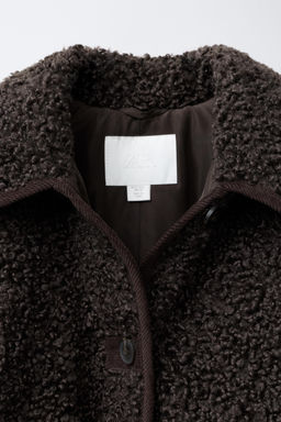 FAUX SHEARLING COAT WITH TRIMS - Zara фото 7