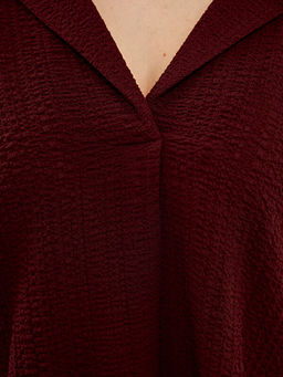 G?mlek Yaka Gofre Kad?n Bluz