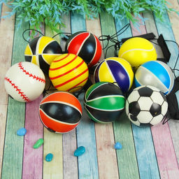 Цена за 12 шт. Мяч детский мягкий «Спорт», на резинке, 6.3 см, МИКС