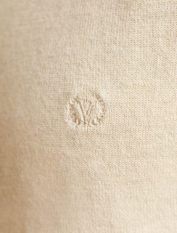 Джемпер Vilatte из хлопка с нейлоном бежевый меланж  фото 3