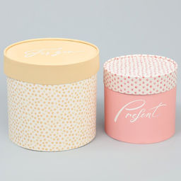 Набор шляпных коробок 2 в 1 Точки, 13 х 13 см, 16 х 16 см