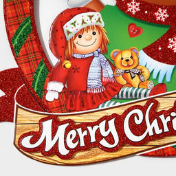 Новогоднее украшение настенное Merry Christmas, подвеска, 36.5?31.5 см