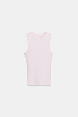 TOP RIB TIRANTES / Rosa pastel