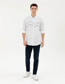 Lacivert Slim Fit Uzun Kollu G_mlek - Pierre cardin фото 4