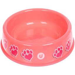 Цена за 3 шт. Миска пластиковая "МОЙ БРО - Любимые следы!, цвет розовый 21*6,5см (логотип на миске) 700мл