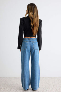 Mavi %100 Pamuk Y_ksek Bel Bilek Boy Wide Leg Jeans TWOAW27JE00094 - Trendyolmilla фото 4