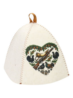 Шапка для бани с принтом "Сердце охотника"