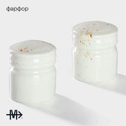 Набор для специй Magistro «Церера», 2 предмета: солонка, перечница, фарфор, белый