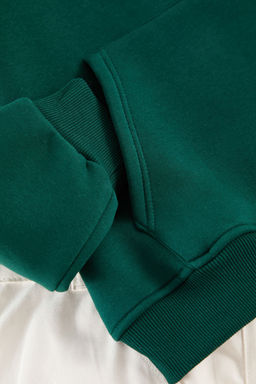 TRENDYOL MAN Antrasit Oversize/Genis Kesim S?rt? Nak?s Detayl? Kapusonlu Sweatshirt TMNAW25SW00142 - Trendyolmilla фото 7