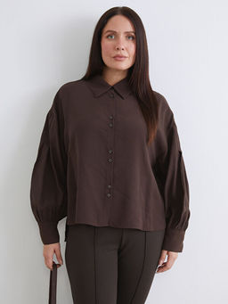 Balon Kollu B?zg?l? Kad?n G?mlek Tunik