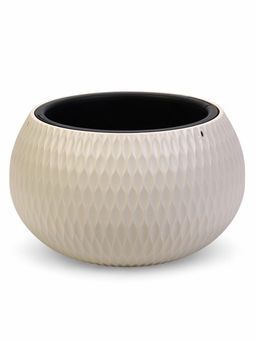 Кашпо для цветов Жемчужина, 7 л, d=36 см, h=22 см, пластик, со вставкой, подвесное, бежевое - Simaland фото 3